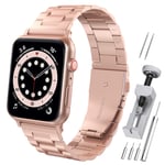 Hianjoo Strap Compatible with Apple Watch 42mm/44mm/45mm, Ultra Thin Stainless Steel Metal Wristband with Durable Folding Clasp Replacement for Apple iWatch Series 7/SE/6/5/4/3/2/1- Series 4 Gold