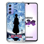 Cokitec Coque Renforcée en Verre Trempé pour Samsung Galaxy A34 5G Manga Bleach Lune