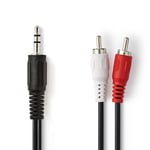 Ex-Pro 1.2m 3.5mm to 2x Phono's Stereo Cable Audio L+R Suitable for iPod, MP3