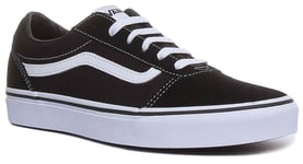 Vans Ward You A-Lace Up Side Strip Trainer In Black White UK Size 3 - 6