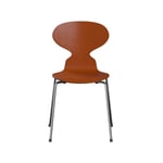Fritz Hansen Myran 3101 stol paradise orange, målad ask, kromat stålstativ