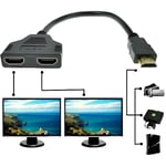1080p HDMI Câble Adapteur Convertisseur Porte Mâle Vers 2 Femelle 1 Entré 2 Sortie Distributeur