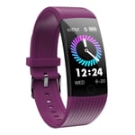 GBY Smart watch, fitness tracker watch, waterproof color screen activity tracker, wearable smart bracelet pedometer watch, suitable for ladies, men and children-purple