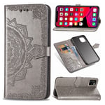 Mandala läder iPhone 11 Pro Max fodral - Silver/Grå