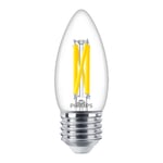 Philips MASTER Value LEDcandle E27 Filament Klar 3.4W 470lm - 927 Extra Varm Vit | Bästa färgåtergivning - Dimbar - Ersättare 25W