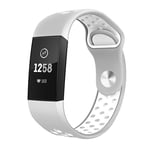 Fitbit Charge 3 Sport Silicone Strap Silver/White
