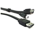 Cablematic - Câble USB ou eSATA + eSATAp (M/MiniUSB5pin-BM + eSATA-M) 2m