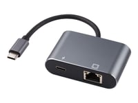 Microconnect - Nätverksadapter - Usb-C - Gigabit Ethernet X 1 + Usb-C X 1 - Svart