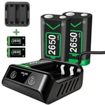2 x 2650mAh Batterie Manette pour Xbox Series X,Chargeur de Batterie avec Batteries Rechargeable pour Xbox One/One S/One X/One