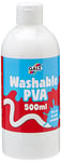 Galt Washable PVA Glue for Crafting, 500ml - Slime Making Easy Clean Kids Glue, Washes Out of Clothes - Clear Arts and Crafts Glue for Paper, Card, Wood and Fabrics - Children Safe, Ages 3 Years Plus