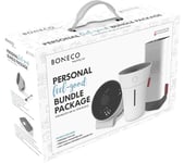 BONECO 80002 Portable Air Purifier, Humidifier & Fan Bundle, White