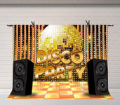 HD Disco Party Backdrop for Photography Birthday Party Background Shining Neon Night Speaker Cake Table Decorations Banner Photo Booth Props 7x5ft BJLSFU133