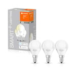 LEDVANCE Smart LEDLamp with WiFi Technology, Base: E14, Di mmable, Warm White (2700K), Replaces Incandescent Lamps with 40 W, SMART+ WiFi MINI Bulb Di mmable, Pack Of 3