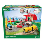 BRIO World Central Station Train Set for Kids Age 3 Years Up - Compatible with all BRIO Wooden Railway Sets & Accessories Multi-coloured
