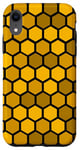 Coque pour iPhone XR Hexagone géométrique jaune moutarde en nid d'abeille