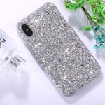 Ruthlessliu New For iPhone X/XS Colorful Sequins Paste Protective Back Cover Case (Black) (Color : Silver)