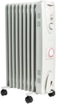 Mylek Oil Filled Radiator With Timer Electric Heater Portable Thermostat 2KW