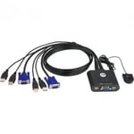 Aten 2-portig KVM-kabelförgrening, med VGA- och USB-anslutningar
