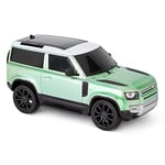 CMJ RC Cars Land Rover Defender Official Licensed Remote Control Car 1:24 with Working LED Lights, Radio Controlled Supercar (Green)