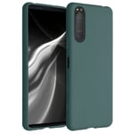 kwmobile TPU Case Compatible with Sony Xperia 5 II - Case Soft Slim Smooth Flexible Protective Phone Cover - Blue Green