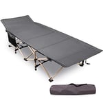 Camp Bed for Adults, 28" Extra Wide Heavy Duty Folding Camping Bed for