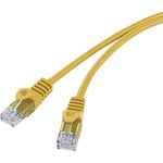 Basetech BT-2272267 RJ45 Network Cable Patch Cable CAT 5e U/UTP 3.00 m Yellow with Latch Protection Pack of 1