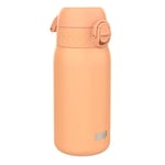 Ion8 Insulated Steel Water Bottle, 320 ml/11 oz, Leak Proof, Easy to Open, Secure Lock, Dishwasher Safe, Carry Handle, Hygienic Flip Cover, Metal Water Bottle, Durable Stainless Steel, Coral Sands