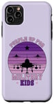 Coque pour iPhone 11 Pro Max Violet Up pour les enfants militaires Jour Coucher de soleil avion de chasse
