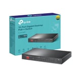 TP-Link 10-Port Gigabit Desktop Switch with 6-Port PoE+ and 2-Port PoE++,Supports PoE Power up to 123 W,Auto Recovery,Compliance with IEEE 802.3af/at/bt,Durable Metal Casing,Plug and Play(TL-SG1210PP)