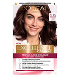 LOral Paris Excellence Crme Permanent Hair Dye, Up to 100% Grey Hair Coverage, 5.15 Natural Iced Brown