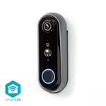Nedis SmartLife Video Dørtelefon | Wi-Fi | Batteri | Full HD 1080p | Cloud Storage (mulighed) / microSD (ikke inkluderet) | IP54 | Med bevægelsessensor | Nattesyn | Grå