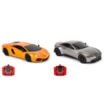 CMJ RC Cars Lamborghini Aventador LP700-4 Officially Licensed Remote Control RC Car 1:24 Scale Working Lights 2.4Ghz (Orange) & ™ Aston Martin Vantage Officially Licensed Remote Control Car