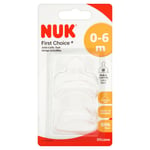 NUK First Choice+ Baby Bottle Teat, 0-6 Months, Size 1 with Medium Feed Hole