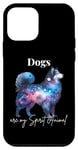 Coque pour iPhone 12 mini Galaxy Dog Mystical Husky pour les amoureux des chiens avec ciel nocturne