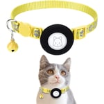Kattehalsbånd med AirTag Silikondeksel og Reflekser - Gul
