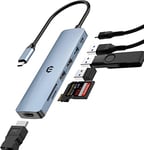 Hub USB C avec écran HDMI 4K, Adaptateur USB C 7 en 1 avec USB 3.0, USB 2.0 x 2, SD/TF, 100 W PD pour MacBook Pro, MacBook Air, Dell XPS, Lenovo Thinkpad, HP Ordinateurs Portables et Autres