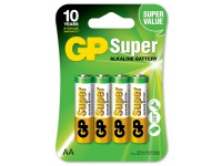 GP Batteries Super Alkaline AA, Engångsbatteri, AA, Alkalisk, 1,5 V, 4 styck, Multifärg