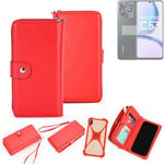 2in1 cover wallet + bumper for Realme C53 Phone protective Case red