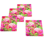 Glasunderlägg 4 pack (Färg: flamingo)