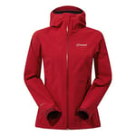 Berghaus Women's Mehan Vented Waterproof Shell Jacket | Durable | Breathable Rain Coat, Red Dahlia, 14