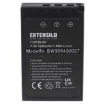 EXTENSILO 1x Batterie compatible avec Olympus OM-D E-M10 Mark IV appareil photo, reflex numérique (1000mAh, 7,4V, Li-ion) avec puce d'information