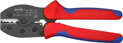 Knipex PreciForce® Crimping Pliers burnished, with multi-component grips 220 mm (self-service card/blister) 97 52 33 SB