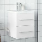 Underskab til badeværelse med indbygget håndvask hvid