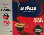 216 original capsules Lavazza A Modo Mio espresso coffee CREMA e GUSTO pods