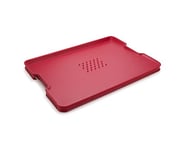 Joseph Joseph Cut&Carve Plus - Non-Slip, Multi-Function, Double-Sided Chopping Board for Food Preparation and Carving- Dishwasher Safe, X-Large – Red