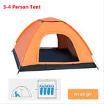 BAJIE tent Automatic Pop Up Hiking Camping Tent 1 2 3 4 Person Multiple Models Outdoor Family Easy Open Camp Tents Ultralight Instant Shade Orange 3-4 Man