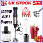 UK 1000W 4 in 1 5 Speed powerful hand held electric food Blender Mixer Stick New