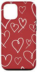iPhone 13 Red Maroon Color Hearts Love Valentines Day Case