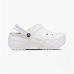 Crocs CLASSIC PLATFORM LINED Casual Relaxed Fit Low Heel Ladies Clogs White