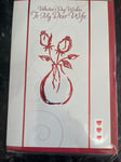 Wife Valentine's Day Card With Love Red Roses Vase Lovely Verse CC